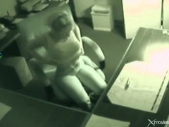 UhPorn presents: Horny blonde strips and plays with cunt in office