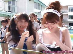 UhPorn presents: Cosplay teens cockriding at pool party