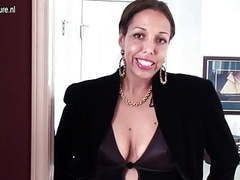 UhPorn presents: Hairy american housewife playing with her bushy pussy