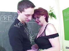 UhPorn presents: Milf biologi techer show boy how to get pregnant with fuck