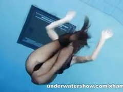 UhPorn presents: Zuzanna is swimming in pantyhose in the pool