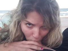 UhPorn presents: Girlfriend fucks and gives perfect blowjob on the beach