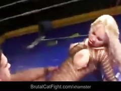 UhPorn presents: Two cleaning ladies fight in the boxing ring and gets fucked
