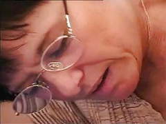 UhPorn presents: French old mom - cum on glasses