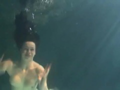 UhPorn presents: Shaved pussy brunette teen underwater