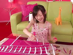 UhPorn presents: Japanese babe gets a toy in her tight pussy