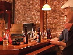 UhPorn presents: Two tourist oldmen fuck american blonde in a bar