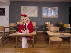 UhPorn presents: Sweet blonde student fucks to pass the exam, Couple, Hardcore, College, Blondes, Panties, Miniskirt, Socks, Cowgirl, Pussy, Shaved Pussy, Skinny, Blowjob, Handjob