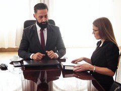 UhPorn presents: Erotic fucking in the office with gorgeous secretary eveline dellai