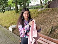 UhPorn presents: Picked up a cutie on the street, fucked and cum on her glasses