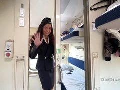 UhPorn presents: Seduced the conductor on the train and fucked while she had a break