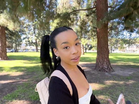 UhPorn presents: Provocative ebony freya kennedy spreads legs for a white shaft