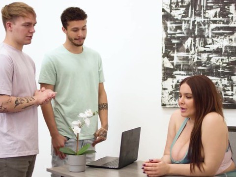 UhPorn presents: Chubby milf natasha nice massages and rides two lucky dudes