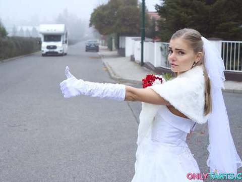 UhPorn presents: Shock content sexy bride fucks random van driver on marriage day