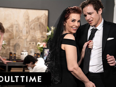 UhPorn presents: Adult time - horny tattooed gilf ruby lynne caught fucking big dick stud during her hubby's funeral!
