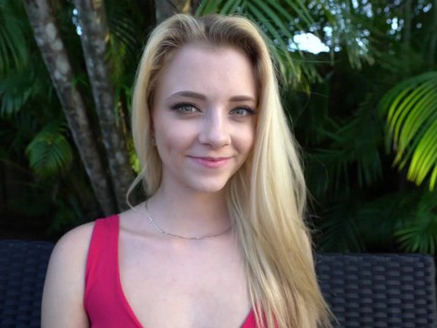 UhPorn presents: Blonde neighbor riley star wants into the pool and offers her pussy