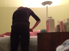UhPorn presents: Waxing girl cleans his pubes and gives a handjob