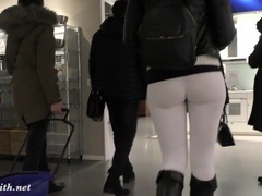 UhPorn presents: Jeny smith  camel toe white leggings