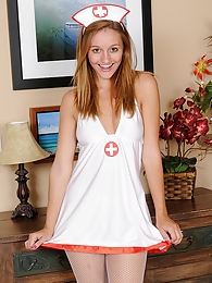 UhPorn presents: Slutty and horny teen nurse Chandler Fay strips naked