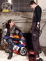 UhPorn presents: Shy teenage biker chick fucks the horny mechanic hardcore
