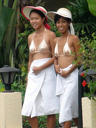 UhPorn presents: Hot threesome with two Filipina girls after swimming