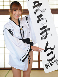 UhPorn presents: Turned on Yuuno Hoshi shows new ways to do calligraphy on the table