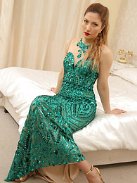 UhPorn presents: Sexy british teen Stephanie Bonham Carter removes her dress and displays her bare skin
